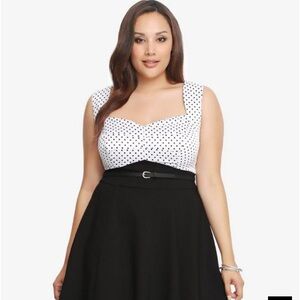 TORRID | Black and White Polka Dot Pin Up Style Fit and Flare Dress Sz. 24